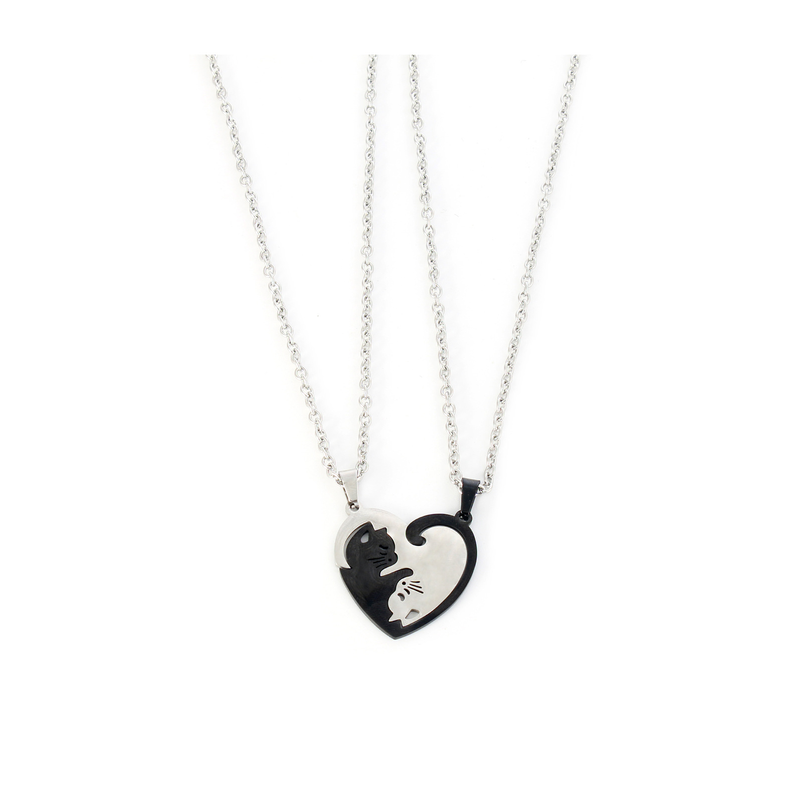 Couple Gender Polishing Design Wholesale Jewelry Simple Style Cat 304 Stainless Steel Polishing Pendant Necklace