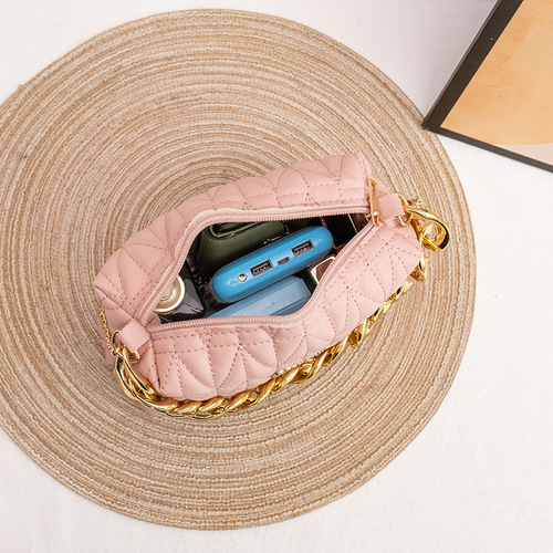 Women's bag  new style gold glue chain embroidered trademark crossbody small square bag casual mobile phone bag coin purse foreign trade small bag