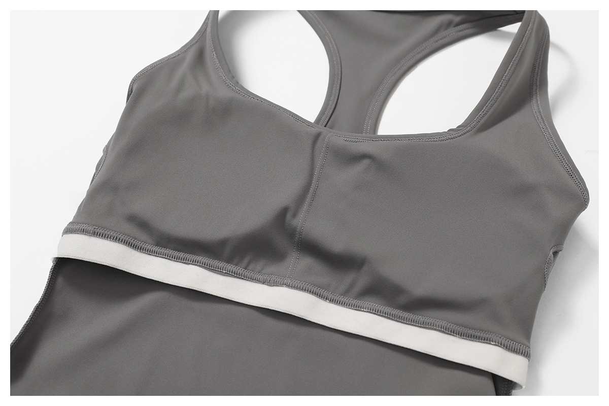Women's Sport Style Solid Color Nylon Spandex Round Neck Tracksuit Vest Leggings display picture 99