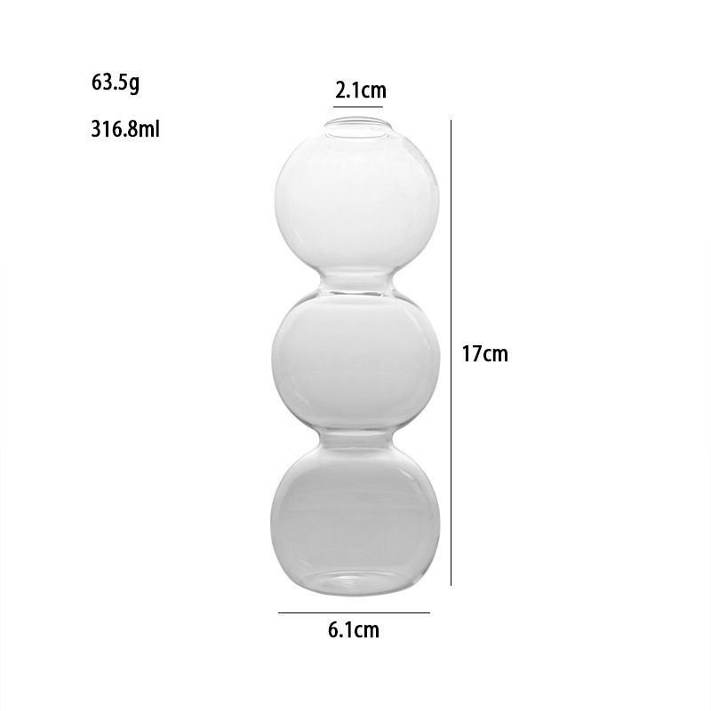 Florero pequeño de cristal, nicho hidropónico para cultivo en agua, adorno transparente con forma de burbuja, decoración para arreglos florales en la sala de estar, bola de cristal con forma geométrica