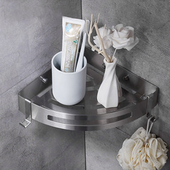 跨境304不鏽鋼拉絲衛生間置物架浴室三角籃子轉角架酒店沐浴露架