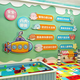 游泳馆墙面装饰贴纸画月子母婴店奶粉宝背景儿童创意防水玻璃