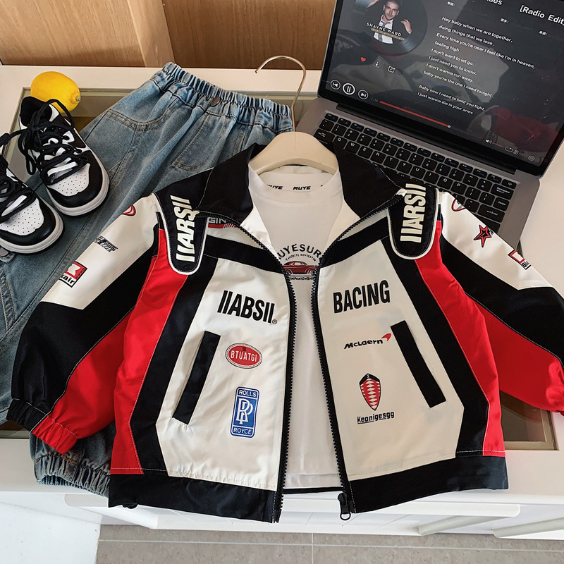 Muye Spring Children's Jacket Trendy Cool Children's Clothing Boys and Girls Fashion Stylish Jacket Baby Personalized Racing Suit Top Muye Spring Children's Jacket Trendy Cool Children's Clothing Boys and Girls Fashion Stylish Jacket Baby Personalized Racing Suit Top
