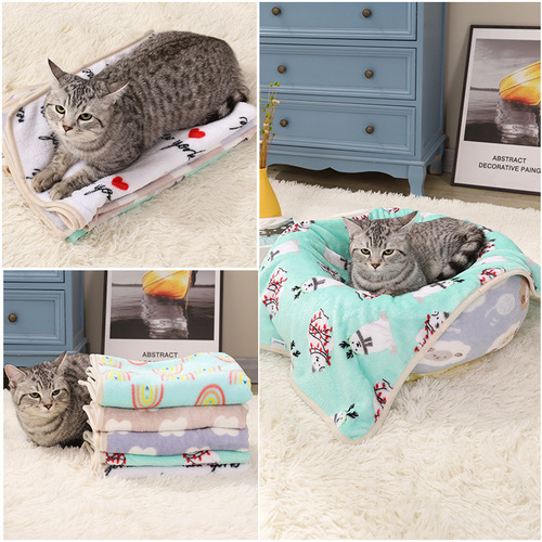 My Pet Fleece Blanket Four-Season Universal Cat Mat Dog Cushion Sleeping Cat Blanket Pet Blanket