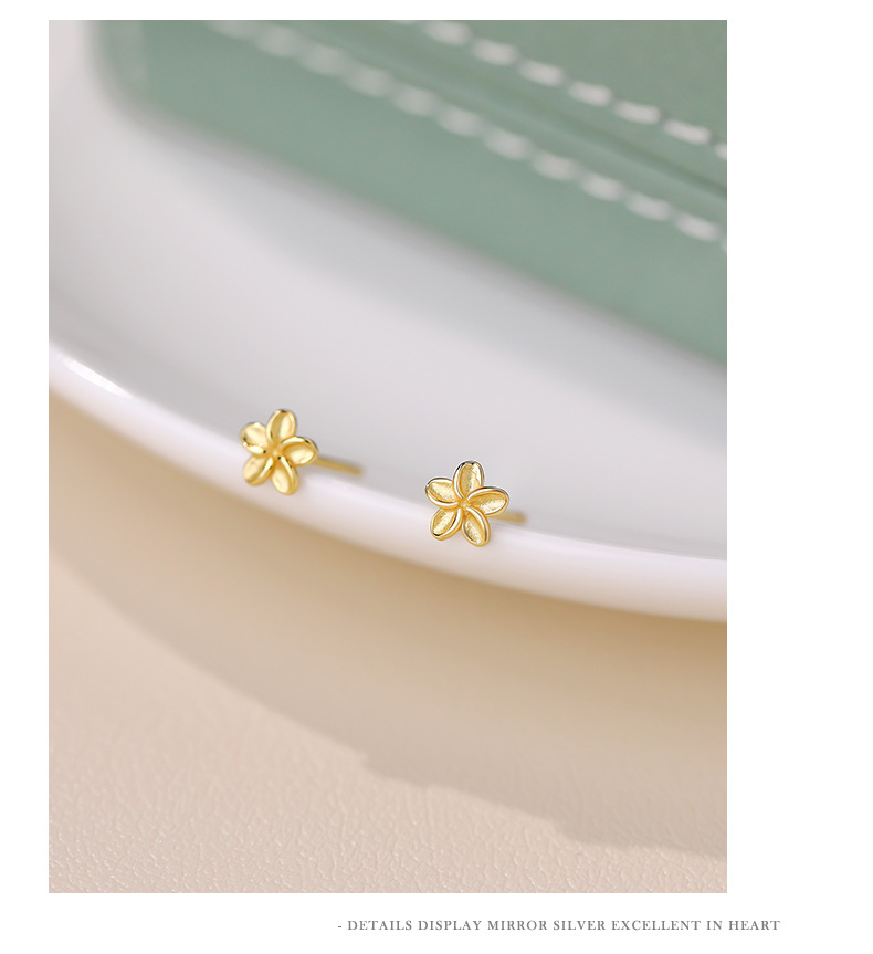 1g Weight 1 Pair S999 Silver 925 Sterling Silver Earrings Flower Small Stud Earrings