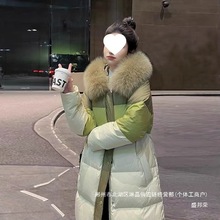 厂家直销90绒大毛领羽绒服女2025年新款流行中长款过膝加厚洋气外
