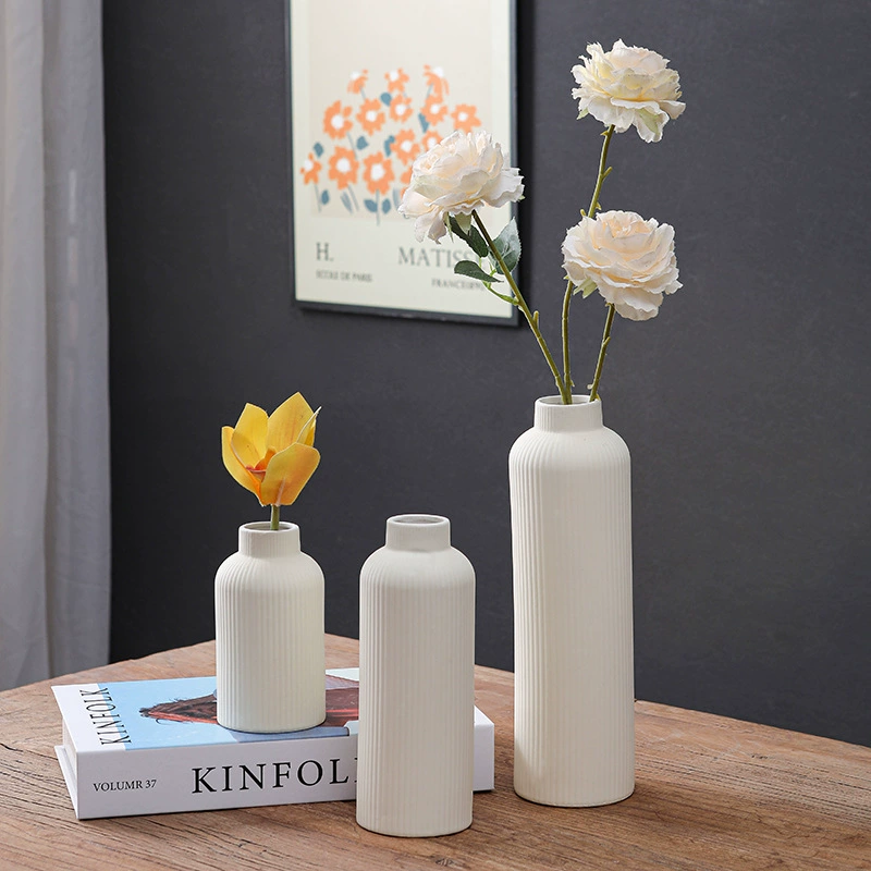 Европейский матовый вертикальный керамический набор ваз минималистский дом гостиная декоративная ваза декоративная