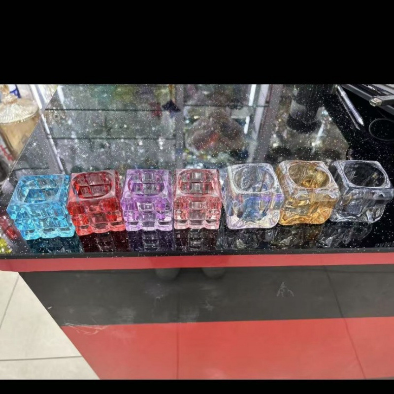 Candelaria de vidrio de cristal cuadrado creativo de pequeñas plantas tazas de maceta de vidrio transparente tazas perfumadas decoración de mesa
