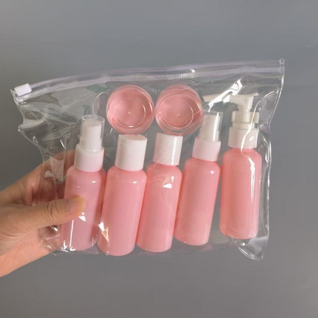 pet瓶50ml旅行分装套瓶7件套 分装瓶 便携式旅游携带香水瓶喷雾状