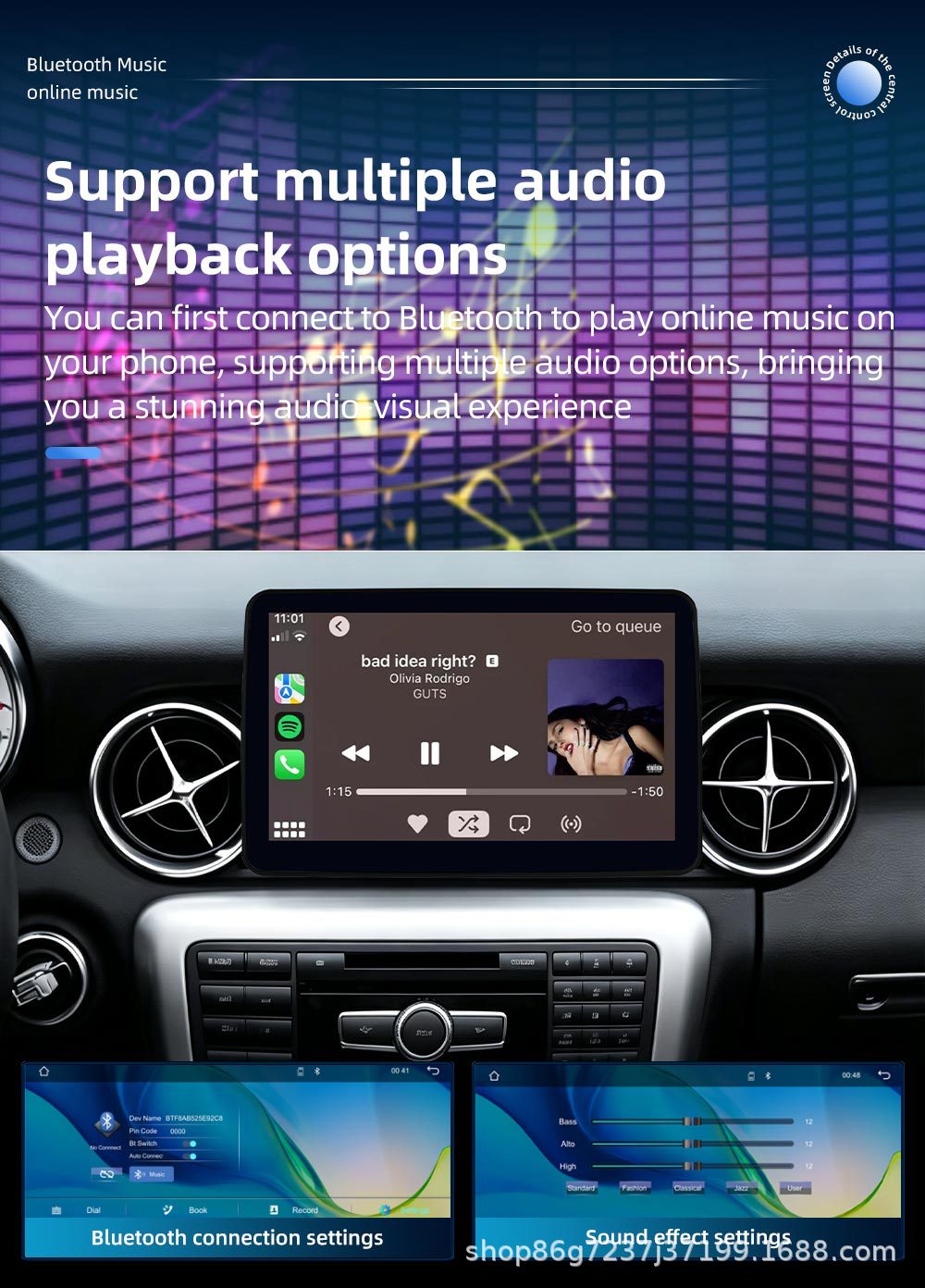 9inch Android Mercedes-Benz SLK SL SLC R172 R231 car central control navigation system with built-in Bluetooth and GPS