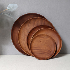 新款烏檀木木質托盤日式燒烤盤家用水果盤木質點心盤茶水木盤子