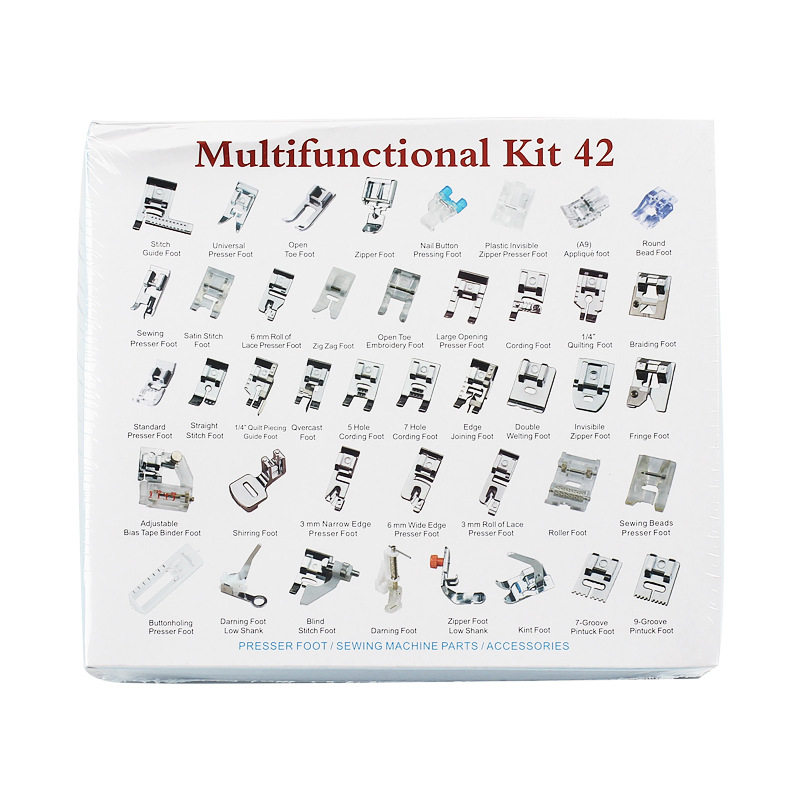 Máquina DE COSER doméstica prensatelas multifuncional accesorios de costura 32 tipos 42 tipos 52 unidades 62 unidades prensatelas traje de costura