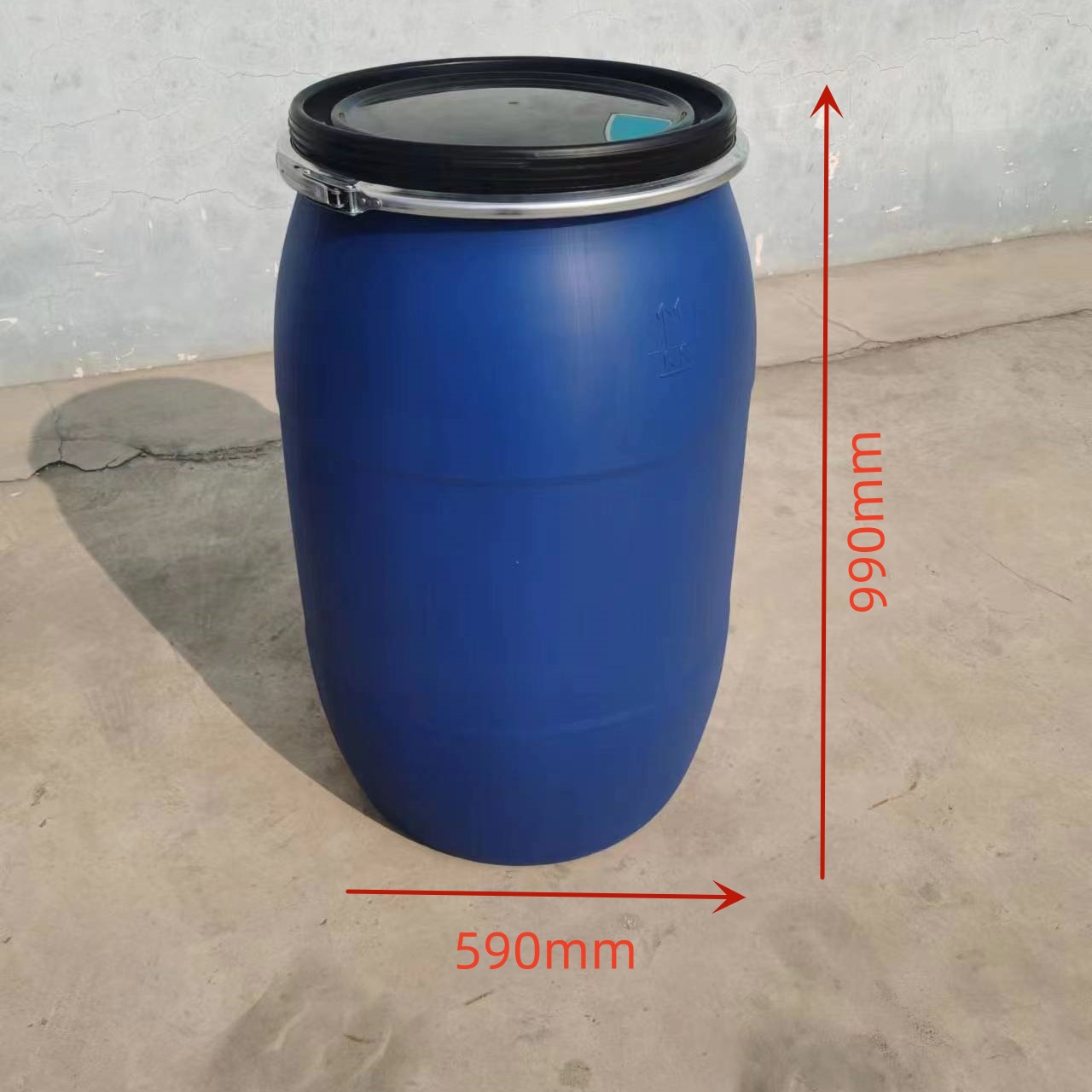 200升塑料桶 加厚耐腐蚀200公斤法兰桶 200L抱箍桶批发