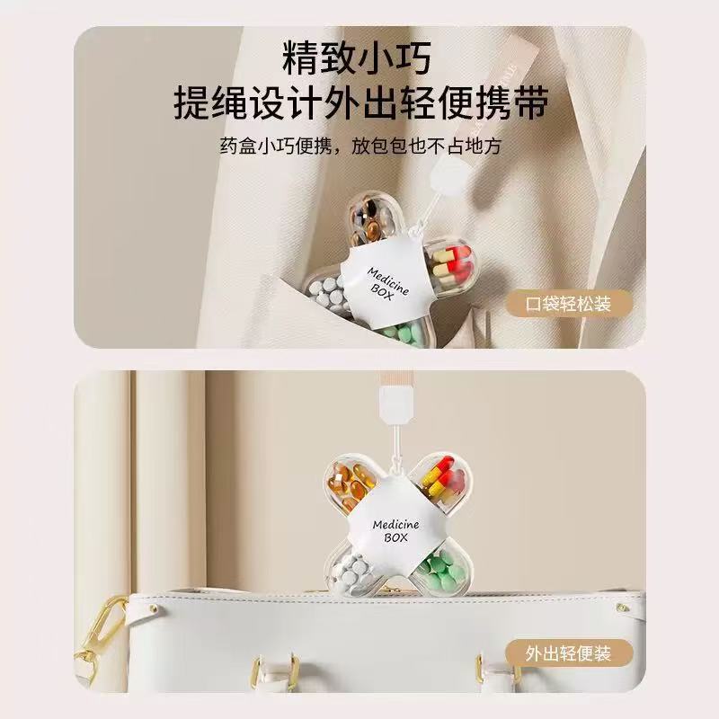 新款旅行便携药盒分装药品分药器一日三餐迷你吃药提醒盒一周七天|undefined