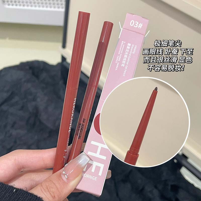 HERORANGE ink wing fluye eyeliner lápiz de gel natural duradero impermeable anti-transpiración no se desvanece lápiz de ojos novato image 4