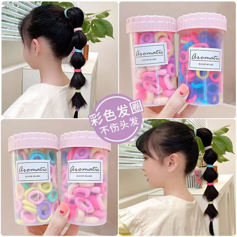 Los niños no lastiman el pelo de alta banda de goma elástica lindo color caramelo bebé niña banda de pelo cuerda de pelo Cola de Caballo anillo de toalla