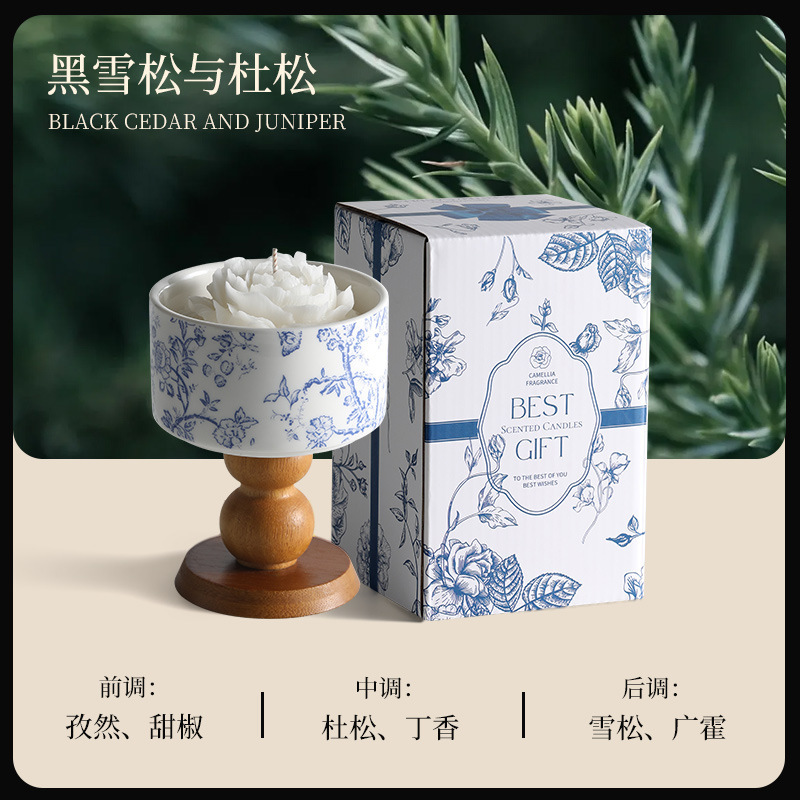 ツバキの花香薫ろうそく礼箱結婚お土産高級誕生日プレゼント大豆ワックス香薫雰囲気感置物|undefined