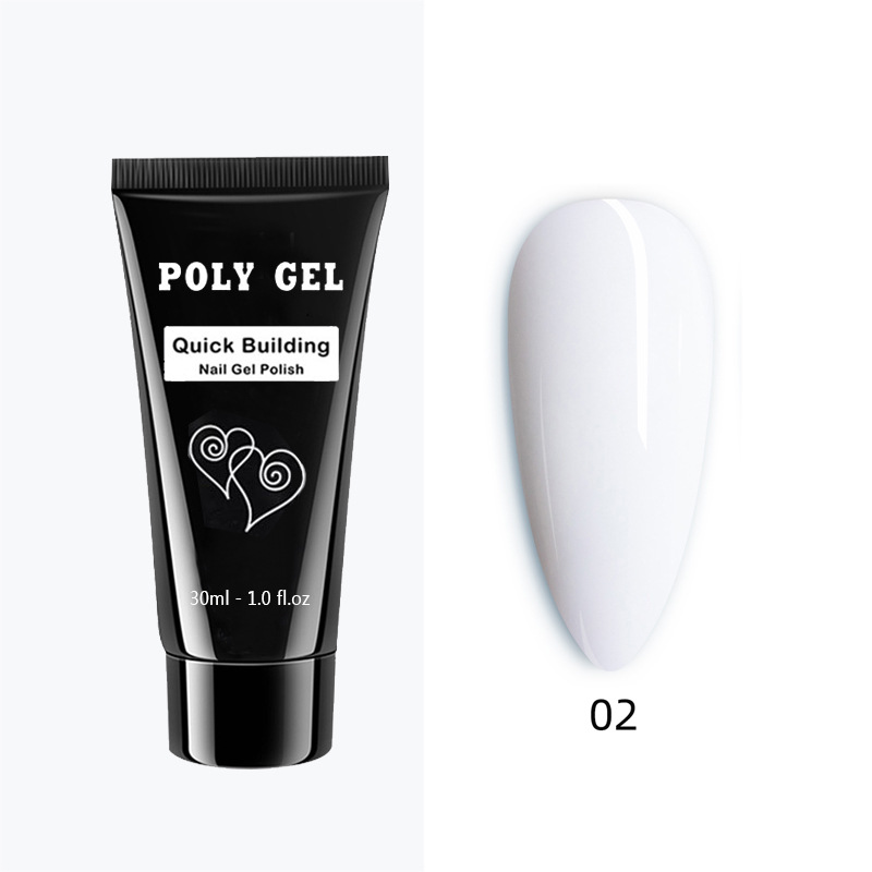 Promoción de la fábrica 30g nail art extensión cristal pegamento transparente blanco rosa gran cantidad en stock al por mayor