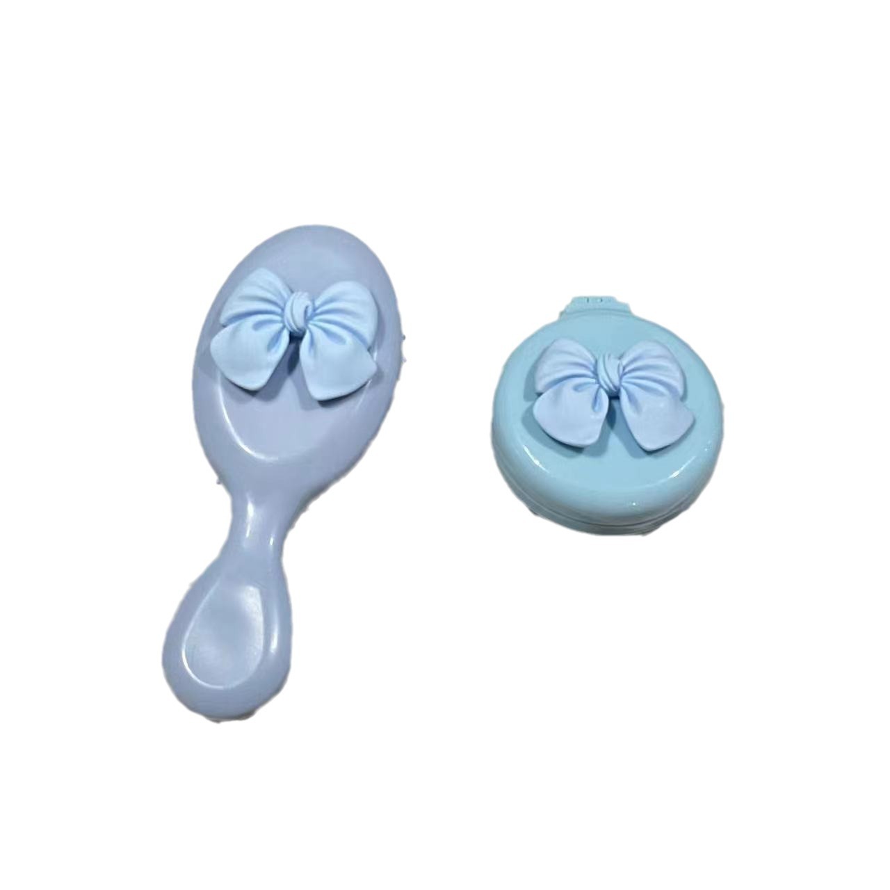 Cepillo portátil con lazo de dibujos animados, peine de masaje con cojín de aire, mini cepillo lindo para niñas