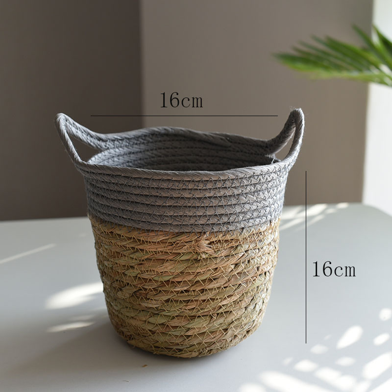 Cesta Decorativa de Hierba Tejida