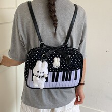 韩系波点钢琴小众设计个性单肩包少女可爱百搭斜挎双肩两用背包