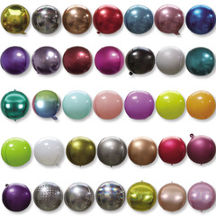 10寸18寸22寸4D圓形球鋁箔氣球生日布置婚慶商場活動裝飾鋁膜氣球
