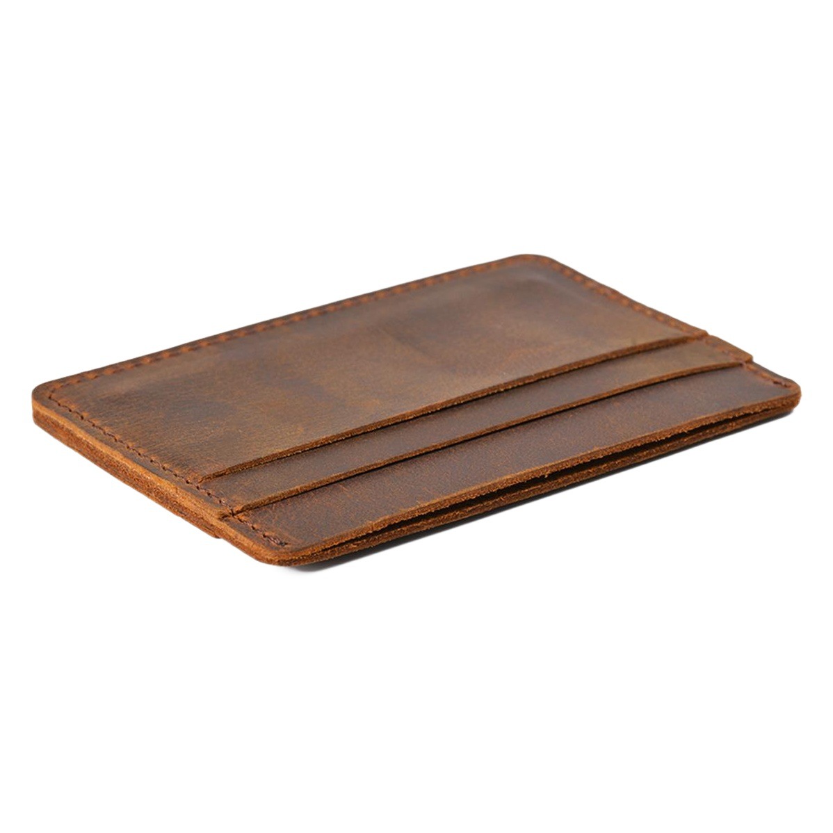 Original Simple Crazy Horse Leather Retro Men's Casual Cowhide Wallet Card Clip First Layer Cowhide Genuine Leather Wallet in Stock