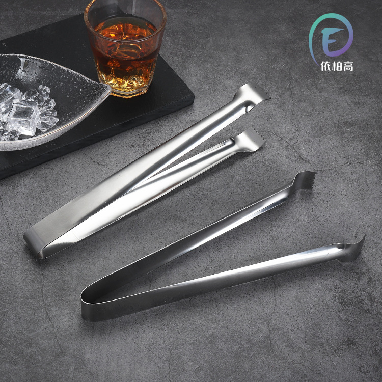 不鏽鋼加長防滑冰夾酒具冰桶配件配套壹體成型酒吧工具廚房食物夾