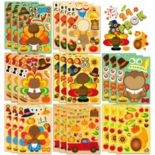 感恩节派对玩具贴纸 感恩节贴纸套装  儿童感恩节活动火鸡贴画