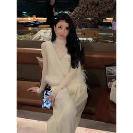 秋冬搭配一整套感外穿女洋气小香风马甲休闲裤三件套