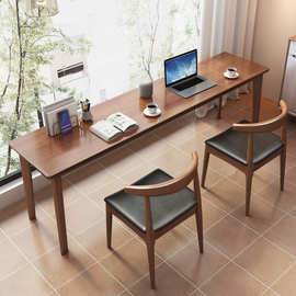 全实木阳台窄条桌卧室极窄家用单人电脑桌椅简易靠窗休闲小吧台桌