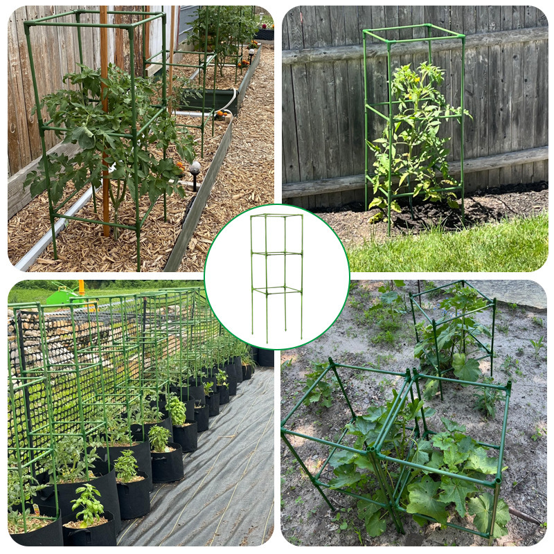 亚马逊跨境园艺植物支撑杆 玻纤方形四角架黄瓜爬藤架番茄笼支架|undefined