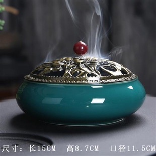 Incense Burner Ceramic Household Indoor Agarwood Incense Burner for Buddha Aromatherapy Burner Mosquito Coil Holder Incense Insert Creative Ornaments