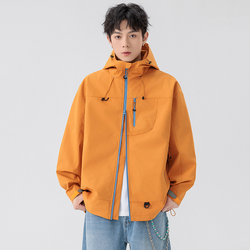 NASA纯色山系户外防风防水冲锋外套情侣款春季新款潮牌登山服夹克|undefined