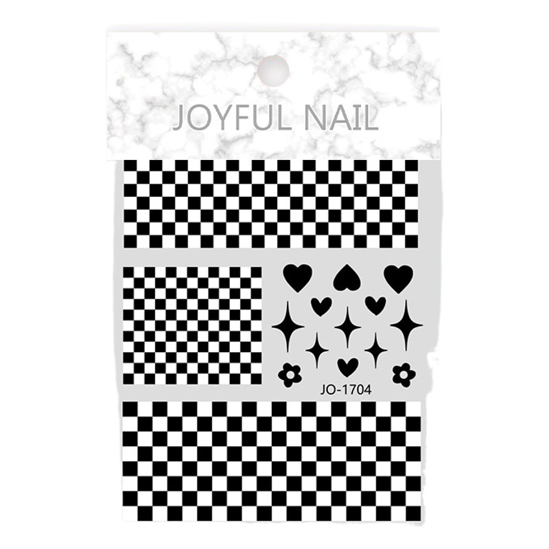 Celebridad de Internet nuevo tablero de cuadrícula pegatinas de uñas clásico Plaid serie pegatinas de uñas Klein azul amor pegatinas