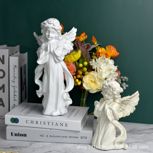 Character ornaments, resin crafts sculptures, desktop small decorations, angels, cute European retro flower fairies