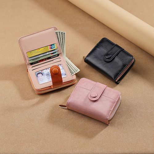 High-quality and minimalist ladies' snap-fastener coin pocket women's multi-functional short coin purse niche wallet