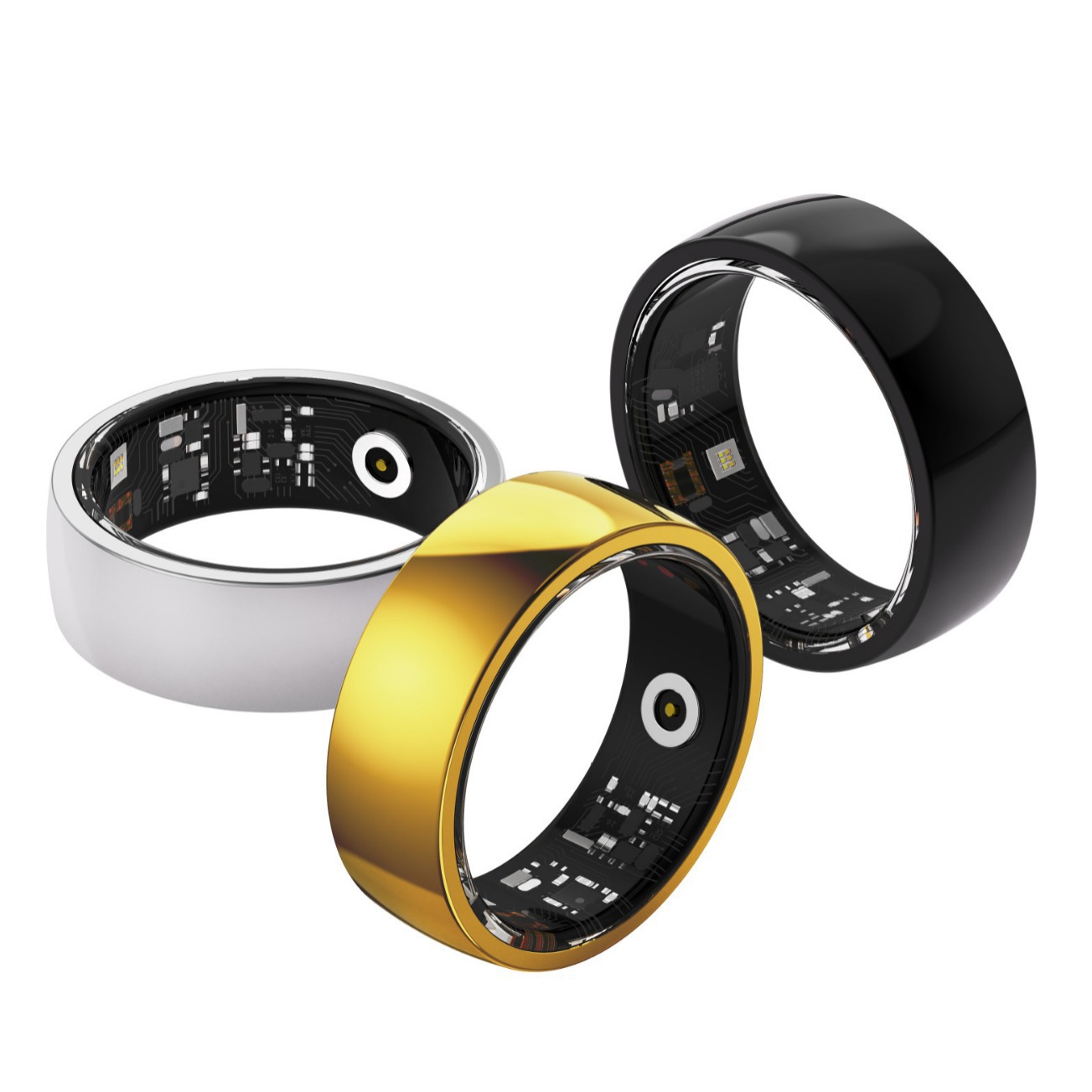 Smart Ring R09M Stainless Steel Bluetooth Heart Rate Counting Photo Taking Reminder App Control_voghion.com