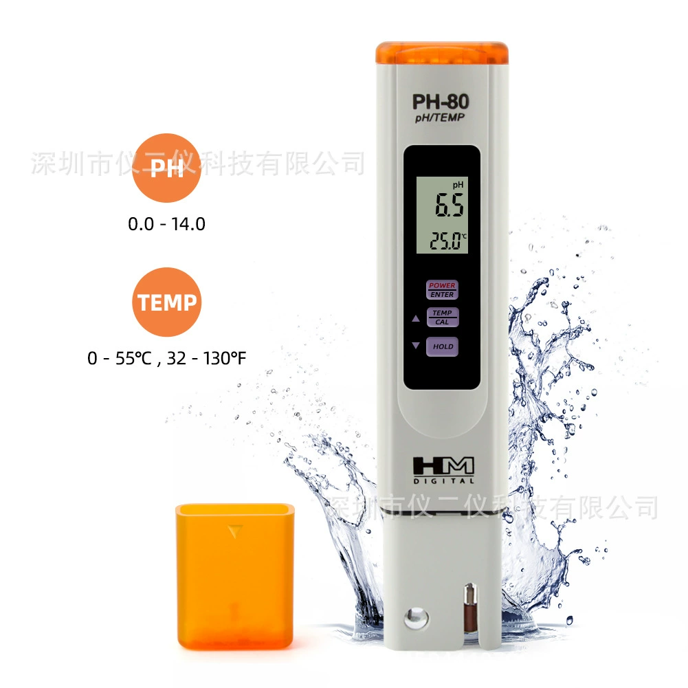 PH-80 Высокоточный портативный анализатор качества воды 2-в-1 Тест температуры pH Ручка для разведения аквариума pH-метр