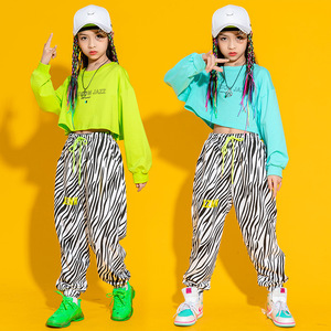 Children boys girls jazz hiphop street dance costumes girls hip-hop rapper gogo dancers drum dance tops and pants child catwalk shows stage