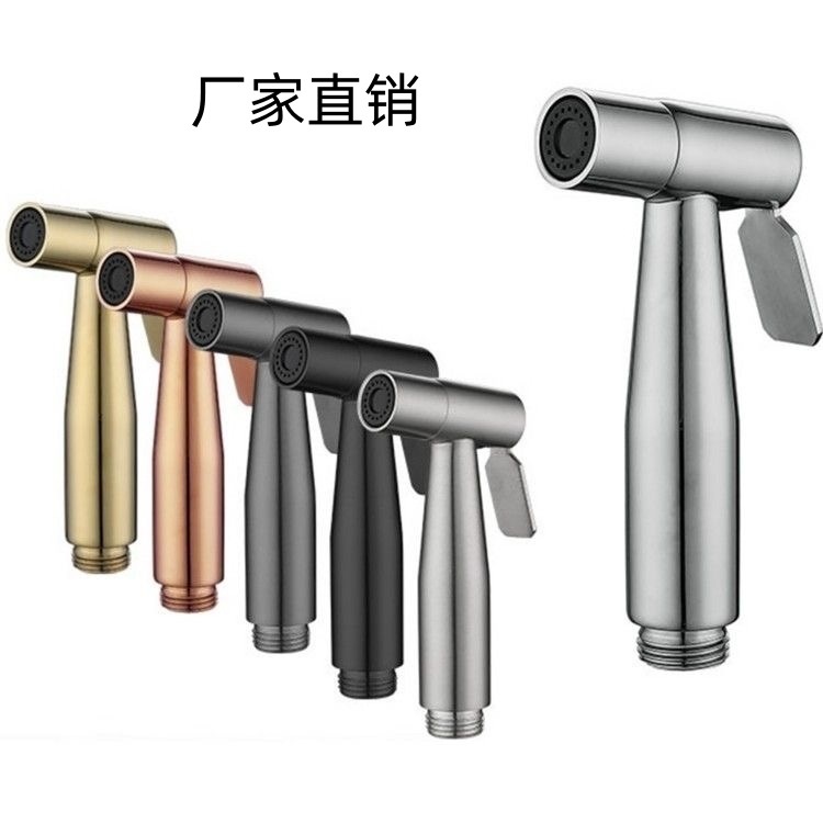 Cross-Border Stainless Steel Toilet Bidet Spray Gun Set Portable Bidet Sprayer Nozzle Pressurized Toilet Flushing Small Spray Gun