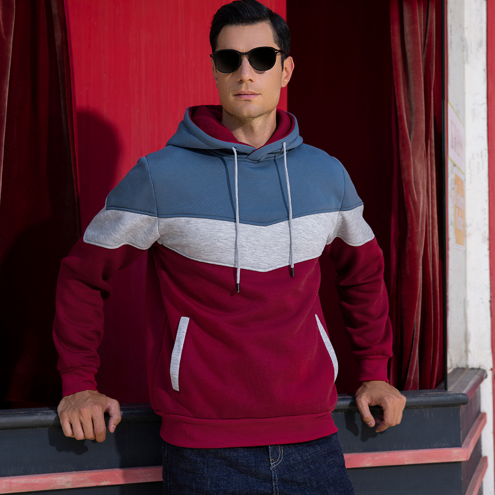 Herrenbekleidung Sweatshirt Herren Herbst und Winter farblich passendes Sweatshirt Retro Trend locker große Größe Pullover Herren_voghion.com