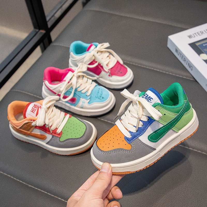 Детские кроссовки, спортивная обувь для девочек, новинка весны и осени 202, детская обувь Ins Trbottomy, универсальная повседневная обувь для девочек на мягкой подошве.