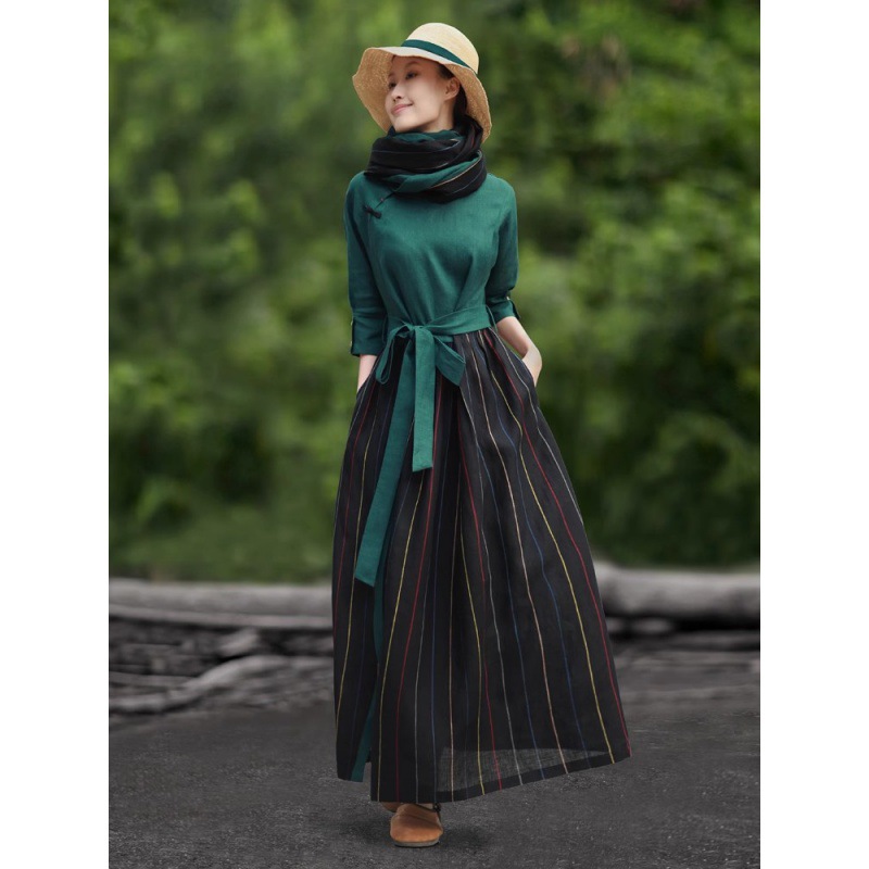 Autumn retro elegant ethnic long skirt