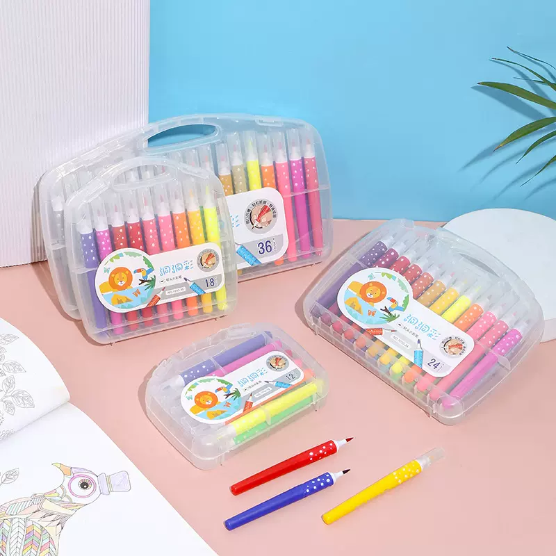 洞洞软头儿童水彩笔可洗幼儿矫正握姿画笔安全小学生美术用品