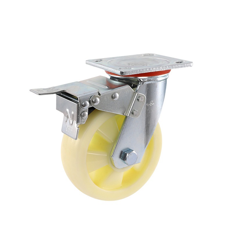 Rueda Giratoria Pesada para Estantes de 4/5/6/8 Pulgadas Nailon con Freno
