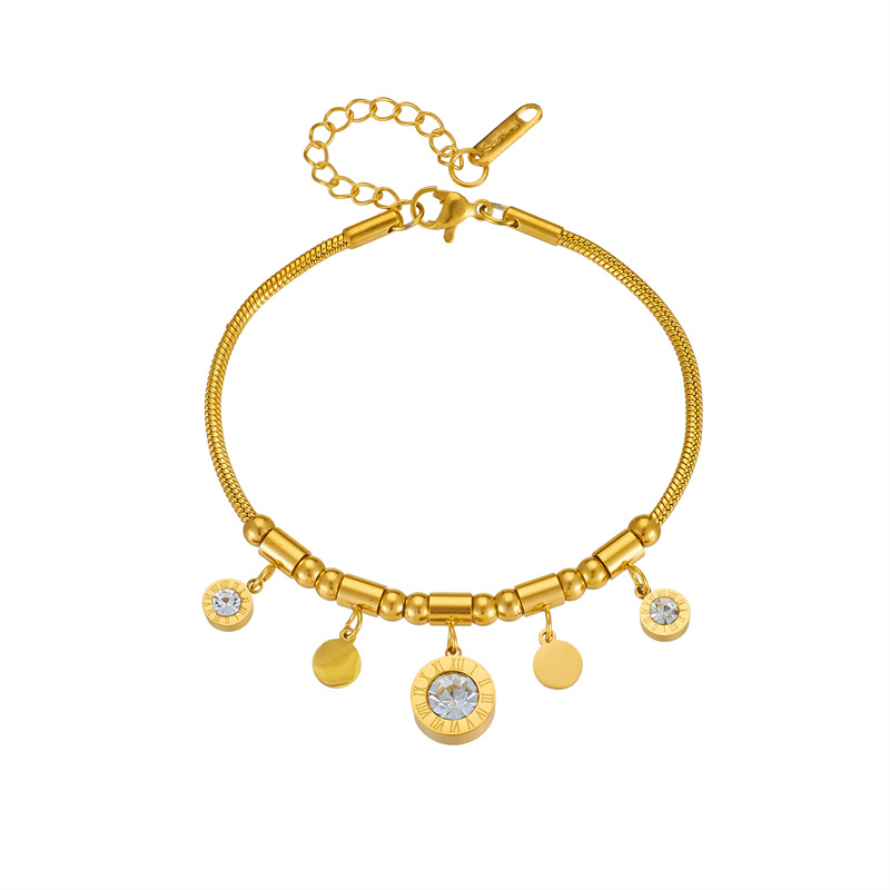 Round Pattern Wholesale Jewelry Simple Style Round Titanium Steel Jewelry Set