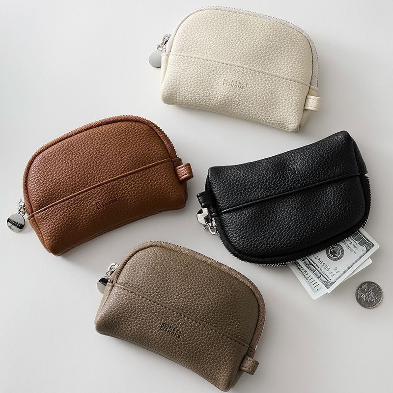 ▪2025新款pu皮质荔枝纹创意零钱包贝壳小钱包女生纯色时尚精致