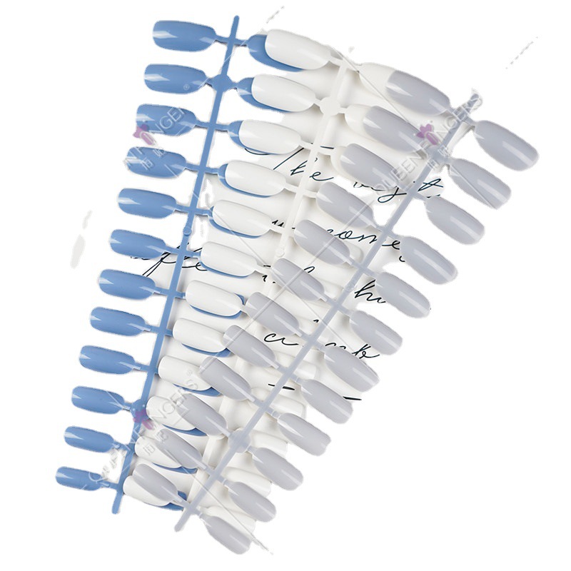 Nuevos productos de uñas 24 piezas de color sólido brillante superficie corta parche de uñas elíptico desmontable productos terminados de desgaste de uñas falsas