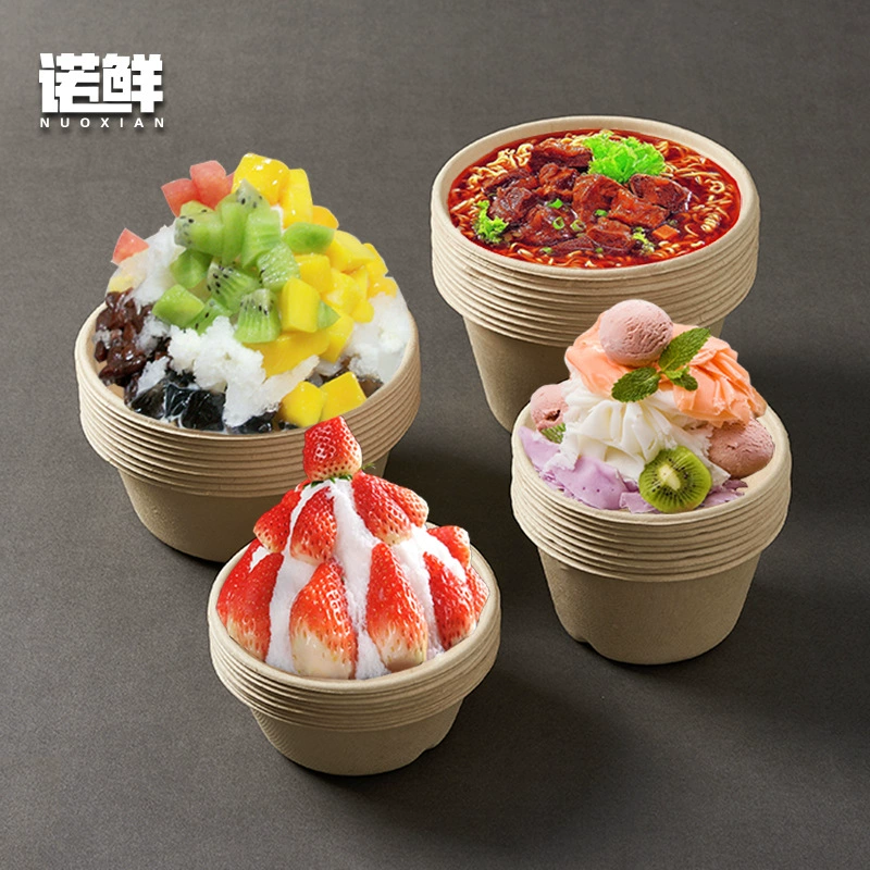 Одноразовый бритый стаканчик льда бумажный шар хлопок Шар для льда разлагаемая упаковочная коробка для мороженого Таро паста миска для льда горячее молоко бумажный стаканчик сокровищ